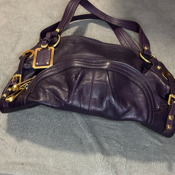 b. makowsky Handbags - B. Makowsky Deep Purple Leather Shoulder Bag